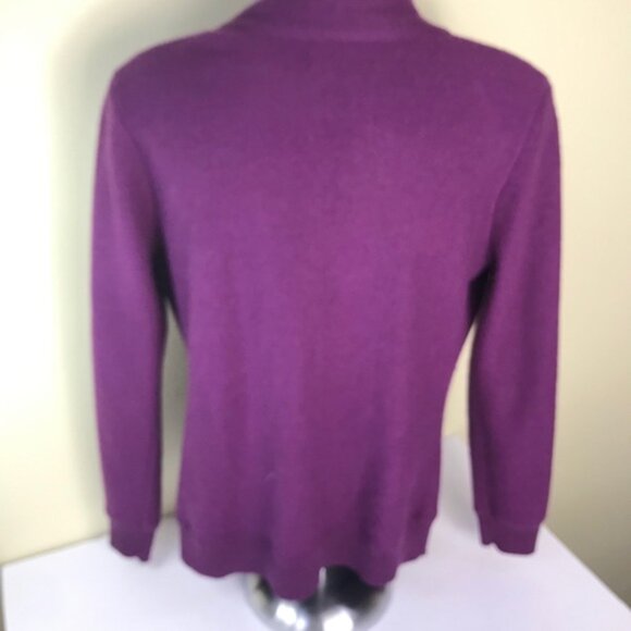 Colour Works Zip Ruffle Wool Sweater Jacket Cardigan Zipper Snap Frill Soft Top - Picture 4 of 11